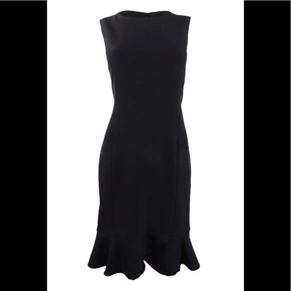 Kasper Women's Scalloped-Flounce Sheath Dress Black Size 6 - Picture 2 of 2